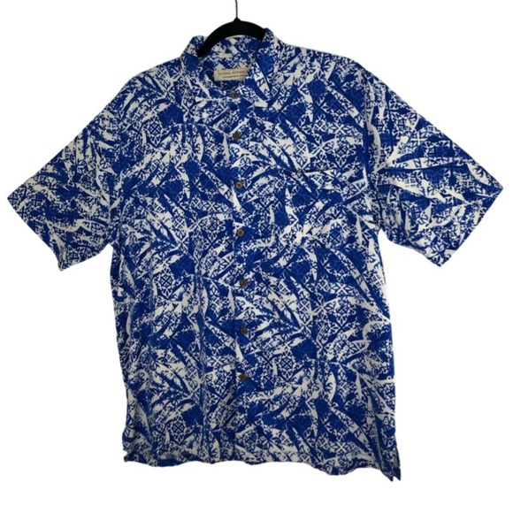 Island Republic Other - Island Republic Aloha Silk Button Shirt Hawaiian Shirt Blue Men's Size: Large